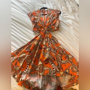 A.L.C. Orange and Black Geometric Mini Dress